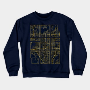 Arlington, USA City Map Typography - Gold Art Deco Crewneck Sweatshirt